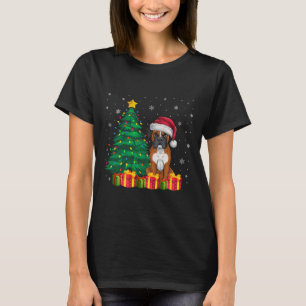 Ugly Boxer Weihnachtsmannmütze Weihnachtsleuchten T-Shirt