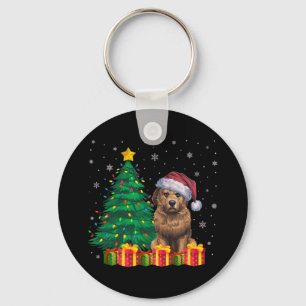 Ugly Briard Weihnachtsmannmütze Weihnachtsleuchten Schlüsselanhänger