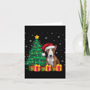 Ugly Bull Terrier Weihnachtsmannmütze Christmas Li Karte
