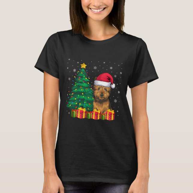 Ugly Cairn Terrier Weihnachtsmannmütze WeihnachtsL T-Shirt (Vorderseite)