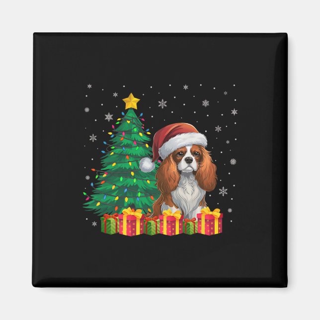 Ugly Cavalier King Charles Spaniel Weihnachtsmannm Magnet (Vorne)