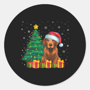 Ugly Chesapeake Bay Retriever Weihnachtsmannmütze Runder Aufkleber