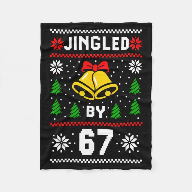 Ugly Christmas 67 Meme Design Funny Six Seven Hand Fleecedecke (Vorderseite)