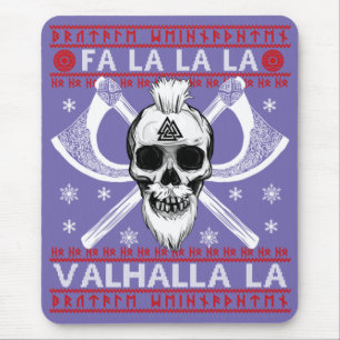 Ugly Christmas Design Fa-La-Valhalla Mousepad