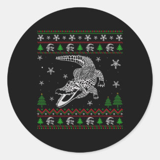 Ugly Christmas für Alligator Liebhaber Spaß Runder Aufkleber