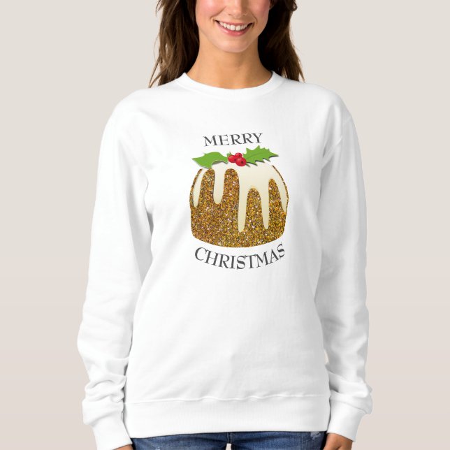 Ugly Christmas | GLITZER | Festes Pudding Sweatshirt (Vorderseite)