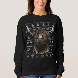 Ugly Christmas Highland Cow Sweatshirt