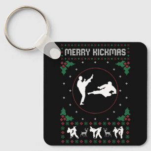 Ugly Christmas Karate Jiu Jitsu Martial Art Merry Schlüsselanhänger