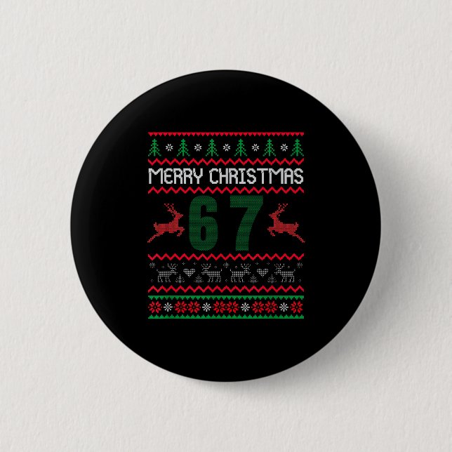 Ugly Christmas Sweater 67 Design  Button (Vorderseite)