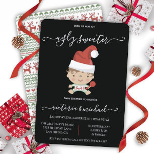 Ugly Christmas Sweater Baby Shower Einladungen