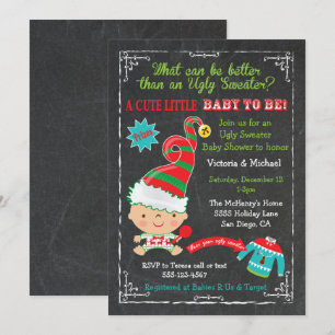 Ugly Christmas Sweater Baby Shower Einladungen