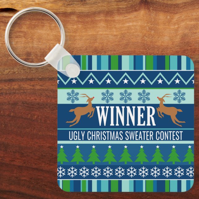 Ugly Christmas Sweater Contest Winner Award Schlüsselanhänger (Vorderseite)