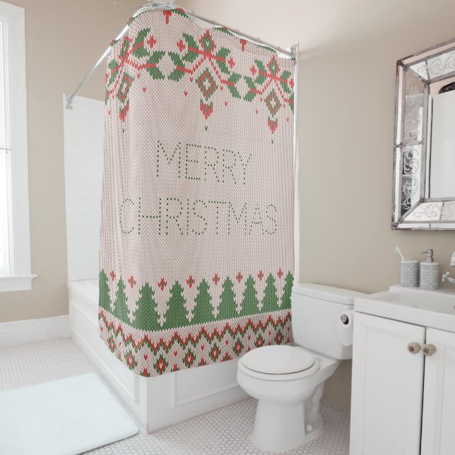 Ugly Christmas Sweater Duschvorhang (Beispiel)