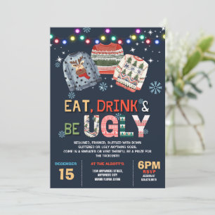 Ugly Christmas Sweater essen Drink hässlich sein Einladung