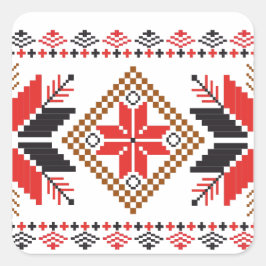Ugly Christmas Sweater Fair Isle Quadratischer Aufkleber