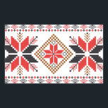 Ugly Christmas Sweater Fair Isle Rechteckiger Aufkleber<br><div class="desc">Dieser Druck erinnert an die guten alten, hässlichen Weihnachtspullover aus der Vergangenheit. Passen Sie die Hintergrundfarbe Ihrer Wahl an.</div>