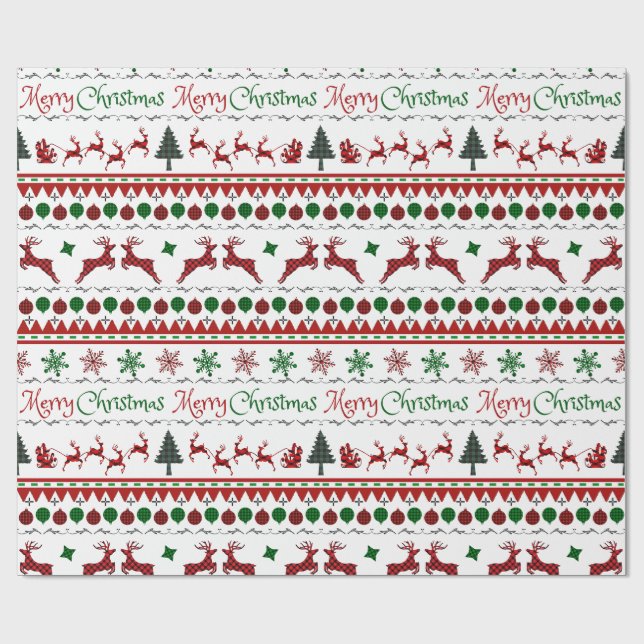 Ugly Christmas Sweater Frohe Weihnachten Geschenkpapier (Flach)