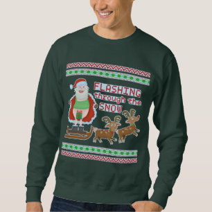 Ugly Christmas Sweater Funny Santa Blitze Schnee Sweatshirt