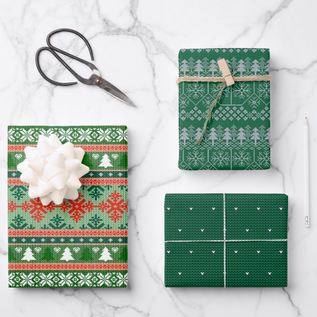 Ugly Christmas Sweater Geschenkpapier Set (Vorderseite)