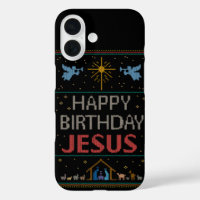 Ugly Christmas Sweater - Happy Birthday Jesus Red