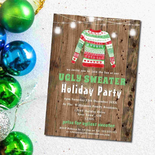 Ugly Christmas Sweater Holiday Party Einladung (Von Creator hochgeladen)