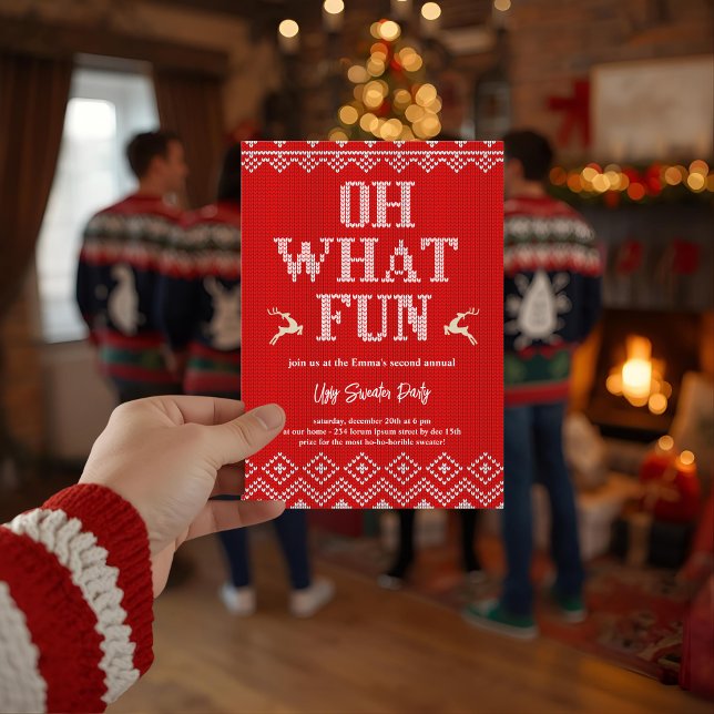 Ugly Christmas Sweater Holiday Party Invitation Einladung (Von Creator hochgeladen)