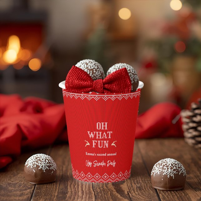 Ugly Christmas Sweater Holiday Party  Pappbecher (Von Creator hochgeladen)