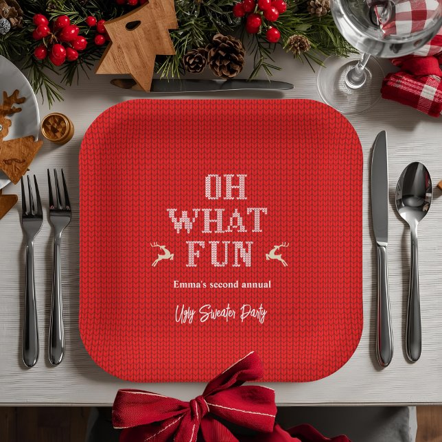 Ugly Christmas Sweater Holiday Party  Pappteller (Von Creator hochgeladen)