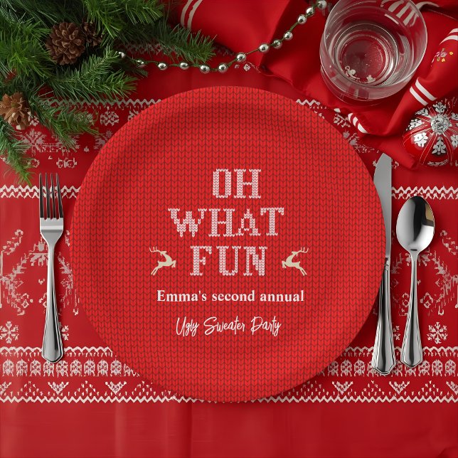 Ugly Christmas Sweater Holiday Party  Pappteller (Von Creator hochgeladen)