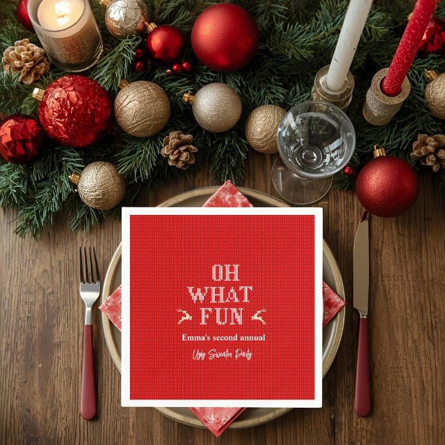 Ugly Christmas Sweater Holiday Party  Serviette (Von Creator hochgeladen)