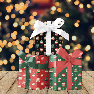 Ugly Christmas Sweater Holly and Berries Pattern Geschenkpapier Set