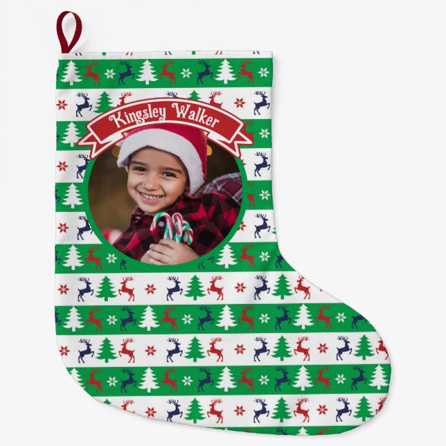 Ugly Christmas Sweater Jumper Family Photo  Großer Weihnachtsstrumpf (Vorderseite)