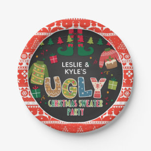 Ugly Christmas Sweater Paper Plate Pappteller