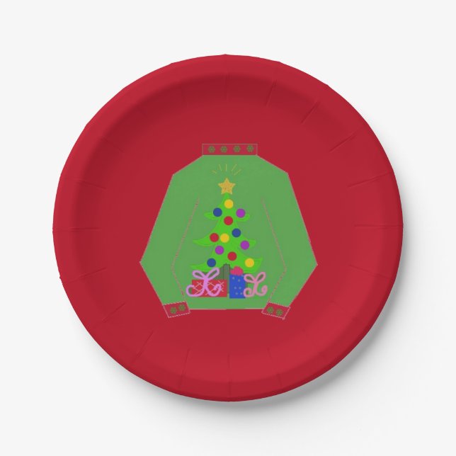 Ugly Christmas Sweater Pappteller (Vorderseite)