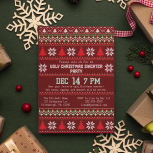 Ugly Christmas Sweater Party gegossen Schneeflocke Einladung
