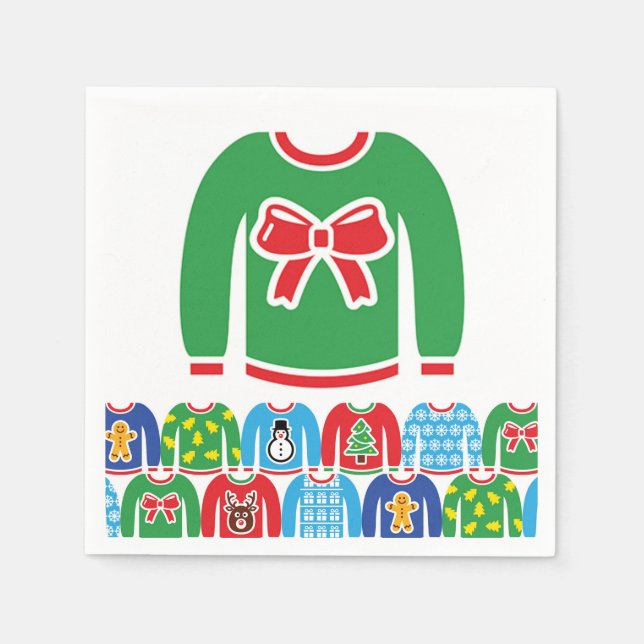 Ugly Christmas Sweater Party Holiday Serviette (Vorderseite)