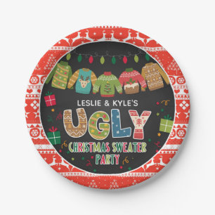 Ugly Christmas Sweater Party Paper Plate Pappteller