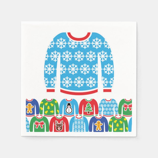 Ugly Christmas Sweater Party Serviette (Vorderseite)