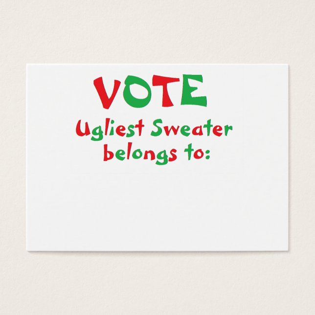 "Ugly Christmas Sweater Party" Wahlkarten (Vorderseite)