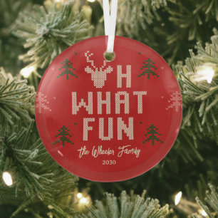 Ugly Christmas Sweater Personalisiert Ornament Aus Glas