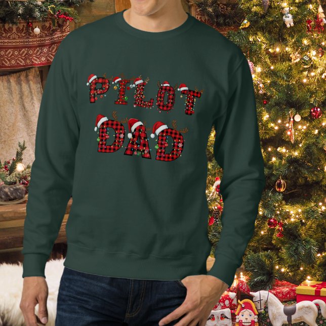 Ugly Christmas Sweater Pilot Dad Aviation Funny Sweatshirt (Von Creator hochgeladen)