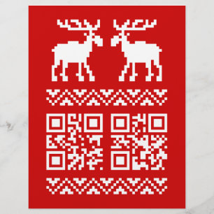 Ugly Christmas Sweater QR Code Glücklich Neues Jah Flyer