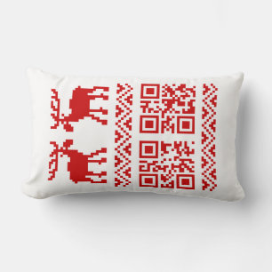 Ugly Christmas Sweater QR Code Glücklich Neues Jah Lendenkissen