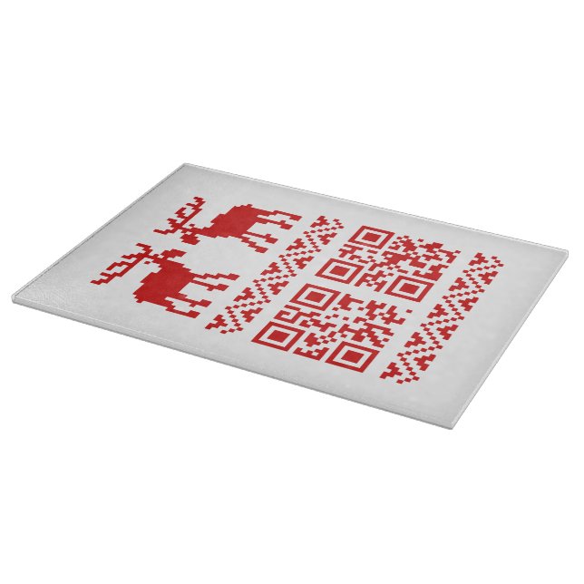 Ugly Christmas Sweater QR Code Glücklich Neues Jah Schneidebrett (Ecke)