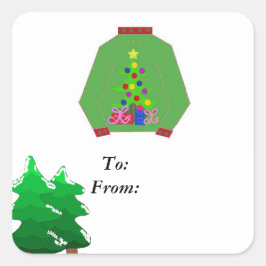 Ugly Christmas Sweater Quadratischer Aufkleber