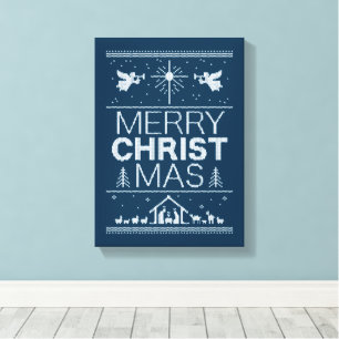 Ugly Christmas Sweater Religious Christlich Christ Leinwanddruck