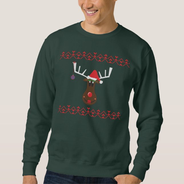 Ugly Christmas Sweater Rentier Sweatshirt (Vorderseite)