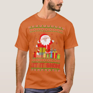 Ugly Christmas Sweater Santa Let it Snow Snowflake T-Shirt