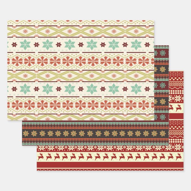 Ugly Christmas Sweater Series Wrapping Paper Sheet Geschenkpapier Set (Set)