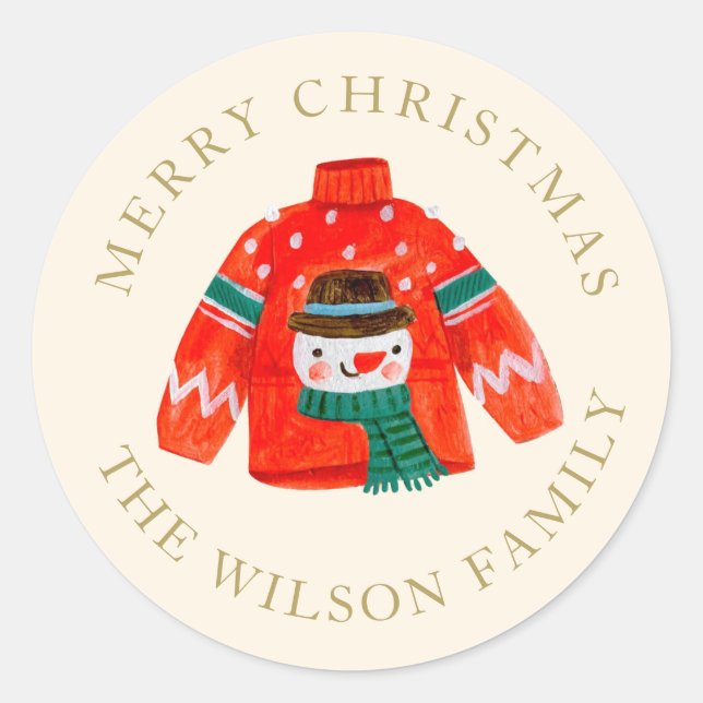Ugly Christmas Sweater Sticker | Personalized (Devant)